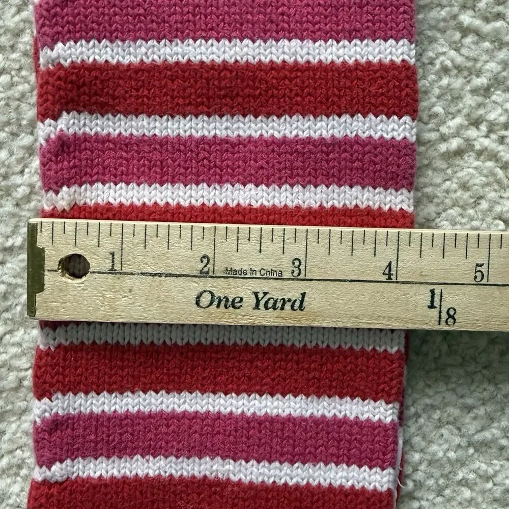 Gymboree VNTG Valentine Striped Pink Red Winter Knit Scarf w Tassels One Size